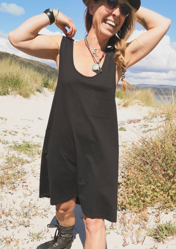 Black silk outlet tank dress