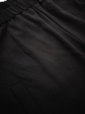 PANTS WIDE ELASTIC - black plain - BERENIK