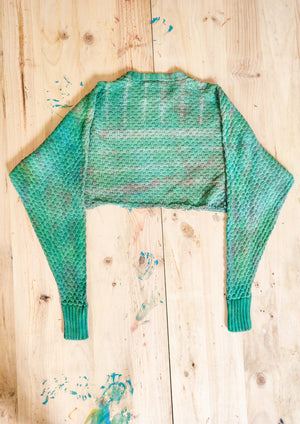 HANDPAINTED / CROPPED - SWEATER OVERSIZE - KNIT PEARL ivory painted