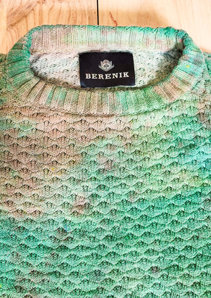 HANDPAINTED / CROPPED - SWEATER OVERSIZE - KNIT PEARL ivory painted