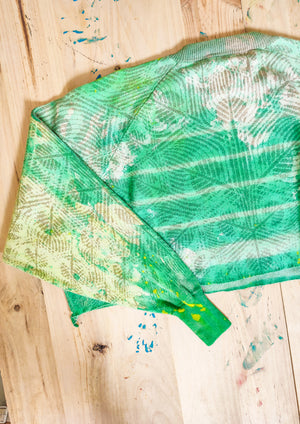 HANDPAINTED / CROPPED - SWEATER OVERSIZED - KNIT PEACOCK beige painted