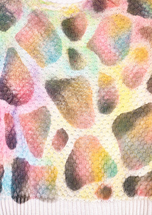 HANDPAINTED - SWEATER OVERSIZE - KNIT PEARL ivory painted color