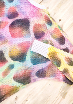 HANDPAINTED - SWEATER OVERSIZE - KNIT PEARL ivory painted color