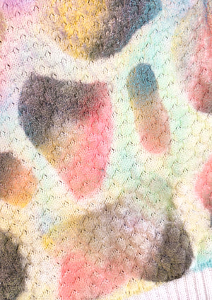 HANDPAINTED - SWEATER OVERSIZE - KNIT PEARL ivory painted color