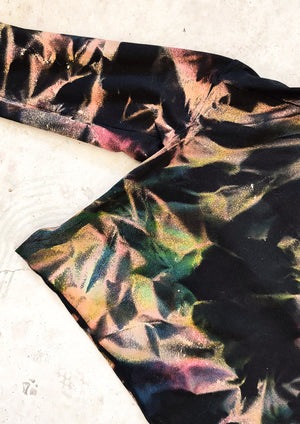 HANDPAINTED / CROPPED - SWEATER TIGHT SLEEVES - COTTON JERSEY black painted