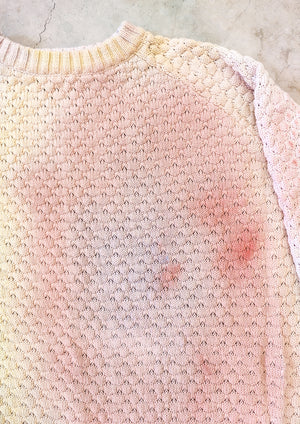 HANDPAINTED - SWEATER OVERSIZE - KNIT PEARL ivory painted color