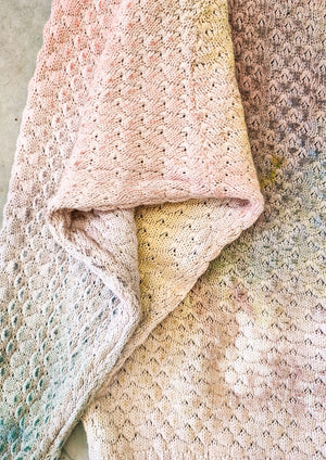 HANDPAINTED - SWEATER OVERSIZE - KNIT PEARL ivory painted color
