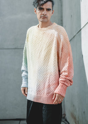 HANDPAINTED - SWEATER OVERSIZE - KNIT PEARL ivory painted