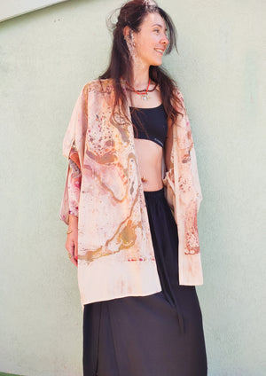 HANDPAINTED - BLOUSE/DRESS/CARDIGAN - creme painted