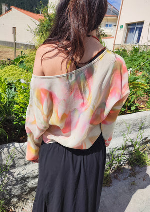 HANDPAINTED - SWEATER - MESH creme painted