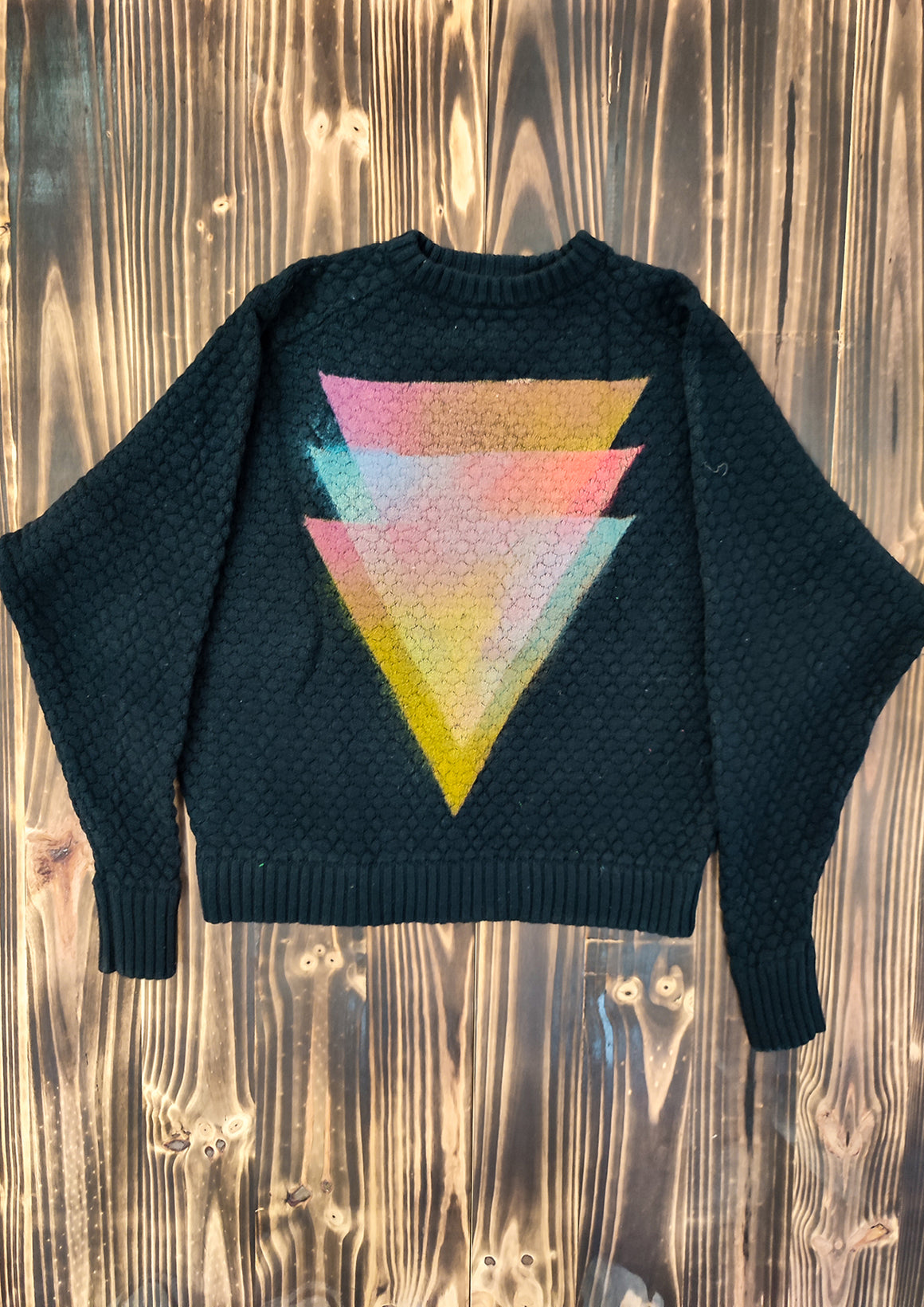 HANDPAINTED - SWEATER OVERSIZE - KNIT PEARL black painted