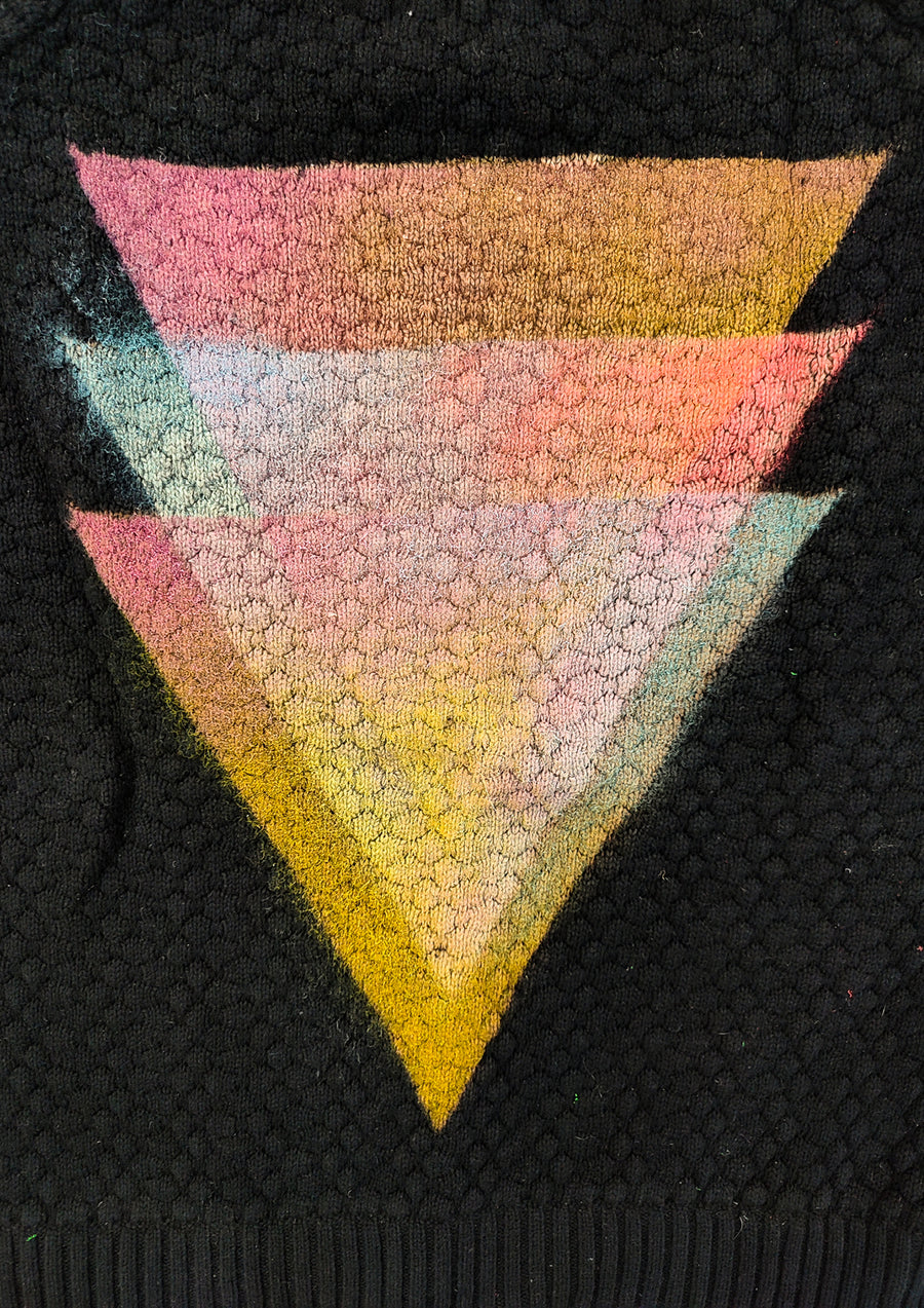 HANDPAINTED - SWEATER OVERSIZE - KNIT PEARL black painted