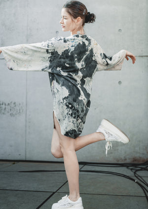 HANDPAINTED - SHIRT/DRESS - creme painted
