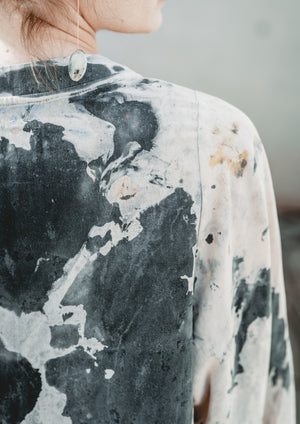 HANDPAINTED - SHIRT/DRESS - creme painted