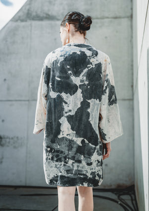 HANDPAINTED - SHIRT/DRESS - creme painted