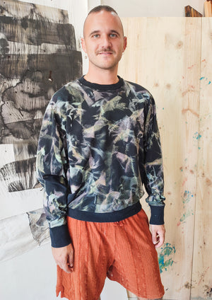 HANDPAINTED - SWEATER OVERSIZED - COTTON JERSEY black painted