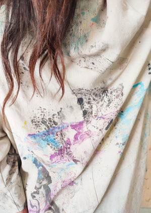HANDPAINTED - COAT creme painted