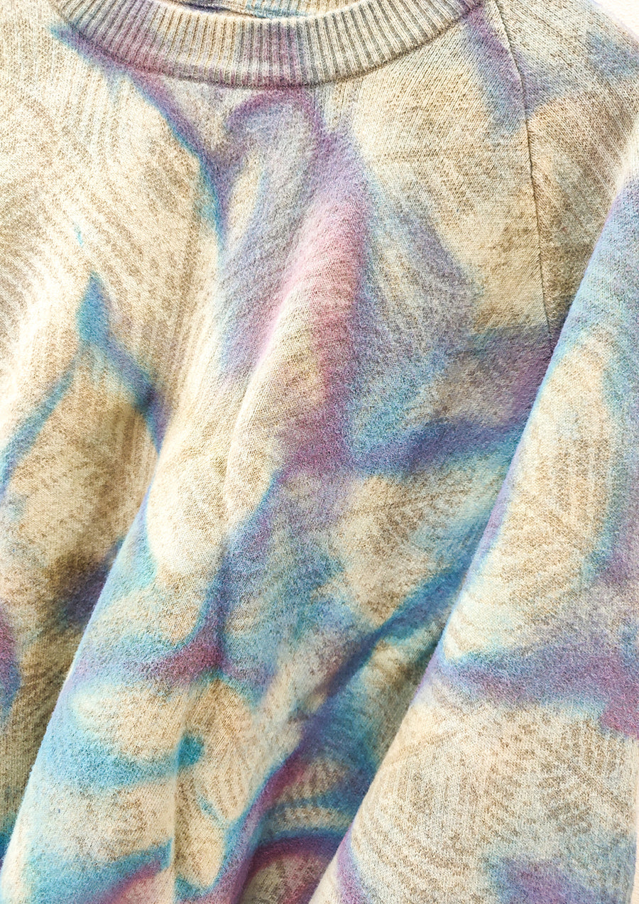 HANDPAINTED - SWEATER OVERSIZED - KNIT PEACOCK beige painted