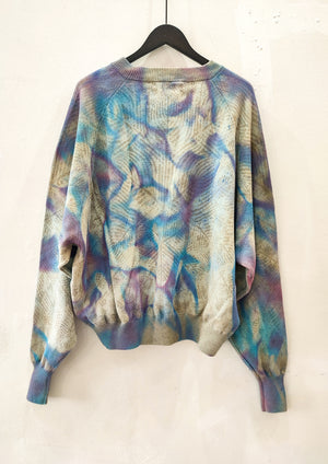 HANDPAINTED - SWEATER OVERSIZED - KNIT PEACOCK beige painted