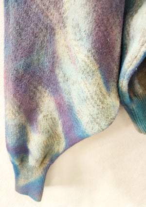 HANDPAINTED - SWEATER OVERSIZED - KNIT PEACOCK beige painted