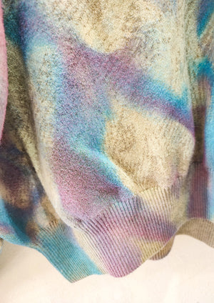 HANDPAINTED - SWEATER OVERSIZED - KNIT PEACOCK beige painted