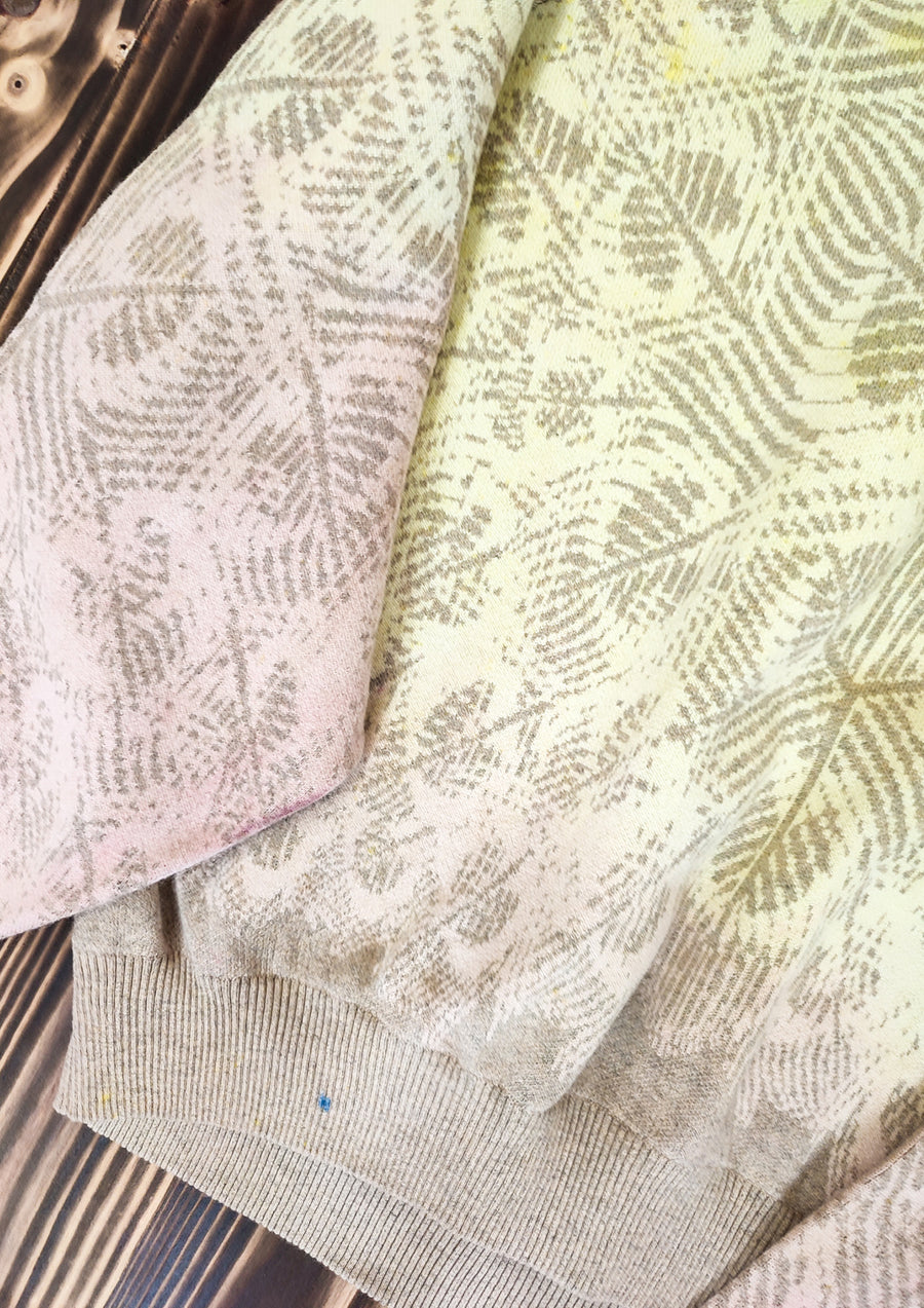 HANDPAINTED - SWEATER OVERSIZED - KNIT PEACOCK beige painted