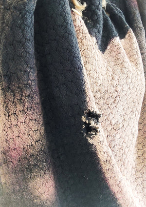 HANDPAINTED - SWEATER OVERSIZE - KNIT PEARL black painted