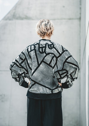 HANDPAINTED - SWEATER OVERSIZED - COTTON JERSEY black