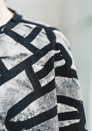 HANDPAINTED - SWEATER OVERSIZED - COTTON JERSEY black