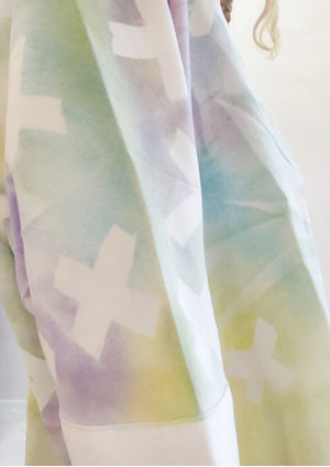 HANDPAINTED- TOP OVERSIZED creme painted