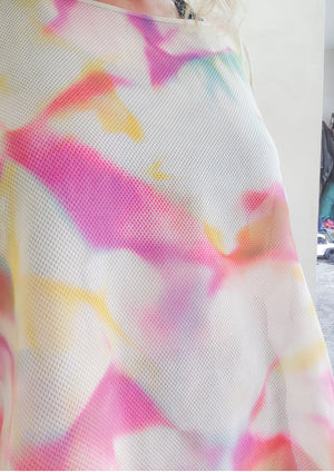 HANDPAINTED - TOP OVERSIZED - AIRY MESH creme painted