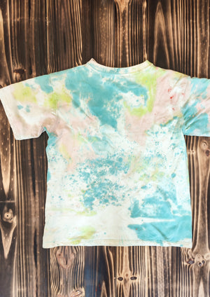 HANDPAINTED - T-SHIRT S - COTTON JERSEY creme painted