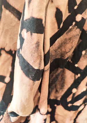 HANDPAINTED - VINTAGE PILOT JACKET V NECK - LINEN black painted