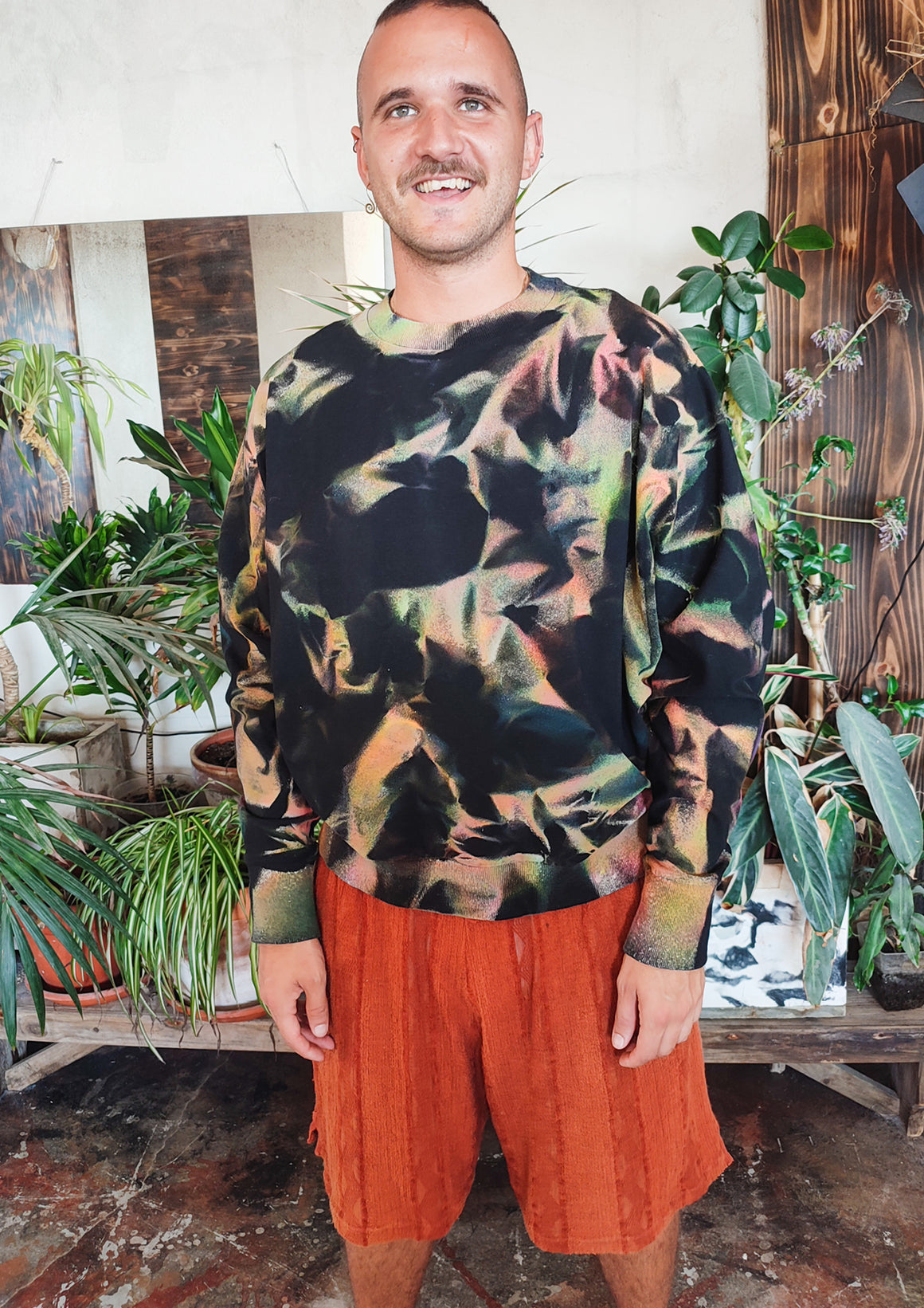 HANDPAINTED - SWEATER OVERSIZED - COTTON JERSEY black painted