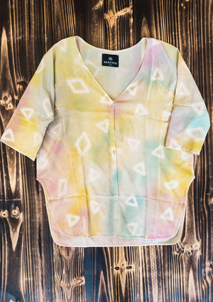 HANDPAINTED - KIMONO SHIRT - creme painted