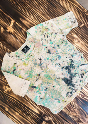 HANDPAINTED- TOP OVERSIZED creme painted