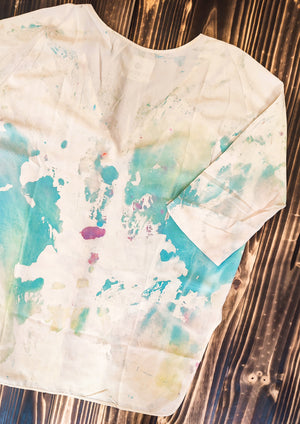 HANDPAINTED - KIMONO SHIRT - creme painted