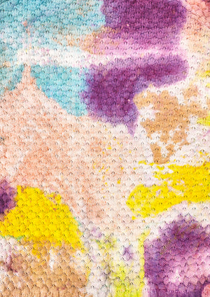 HANDPAINTED - SWEATER OVERSIZE - KNIT PEARL ivory painted color