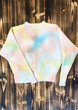 HANDPAINTED - SWEATER OVERSIZE - KNIT PEARL ivory painted color