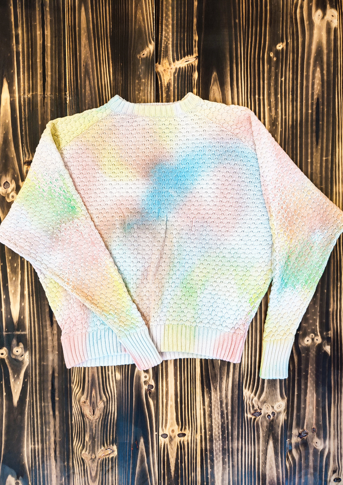 HANDPAINTED - SWEATER OVERSIZE - KNIT PEARL ivory painted color