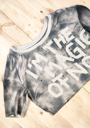 HANDPAINTED - T-SHIRT FEMALE creme mesh painted