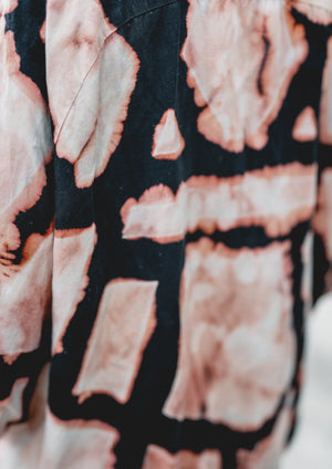 HANDPAINTED - VINTAGE PILOT JACKET V NECK - LINEN black painted