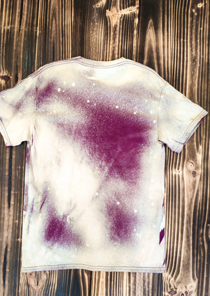 HANDPAINTED - T-SHIRT M - COTTON JERSEY purple painted