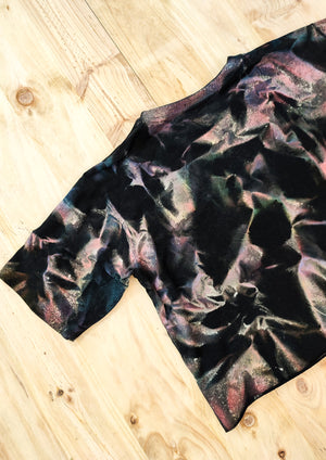 HANDPAINTED / CROPPED - T-SHIRT L- COTTON JERSEY black painted