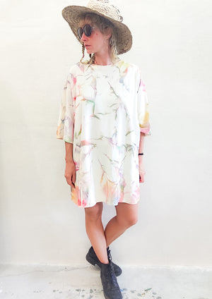 HANDPAINTED - T-SHIRT XXXL - COTTON JERSEY creme painted