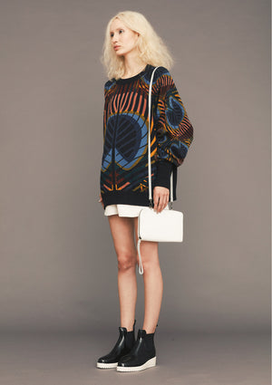SWEATER OVERSIZED - KNIT PEACOCK color print - BERENIK