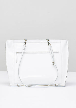 BAG/BACKPACK - PATENT LEATHER white - BERENIK