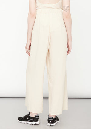 PANTS WIDE ELASTIC - creme - BERENIK