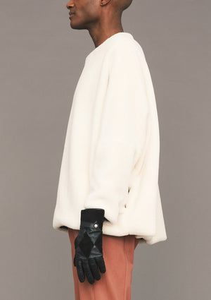 SWEATER POCKETS - SOFT FAUX FUR ivory - BERENIK