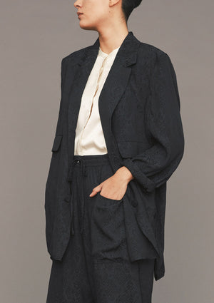 BLAZER - JACQUARD SATIN black snake - BERENIK